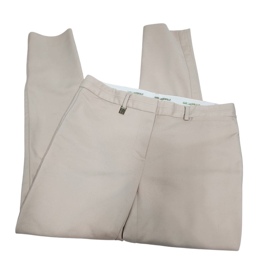 Karl Lagerfeld Tapered Leg Khaki Dress Pants Trousers Size 6